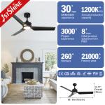 110-240v/50-60Hz Living Room LED Ceiling Fan with 3 Plastic Blades and DC Copper
