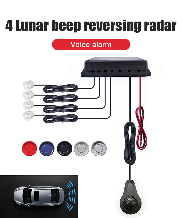 Reverse Parking Sensor Systems 0.3m To 2.3m Distance Detection Beep Voice Warning