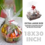 Recyclable Clear Cellophane Gift Basket Bags Moisture Proof For Fruit Shop