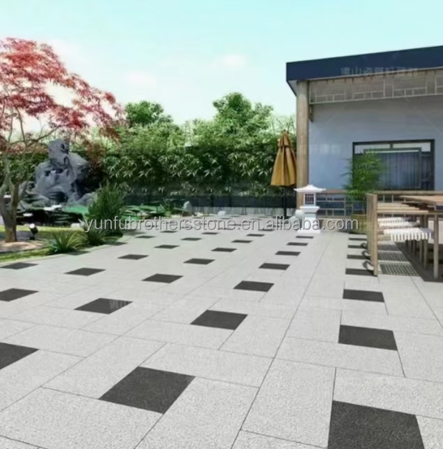 Brothers Stone Flamed Grey Granite Slab Paving Tiles for Honed Natural Stone Driveway
