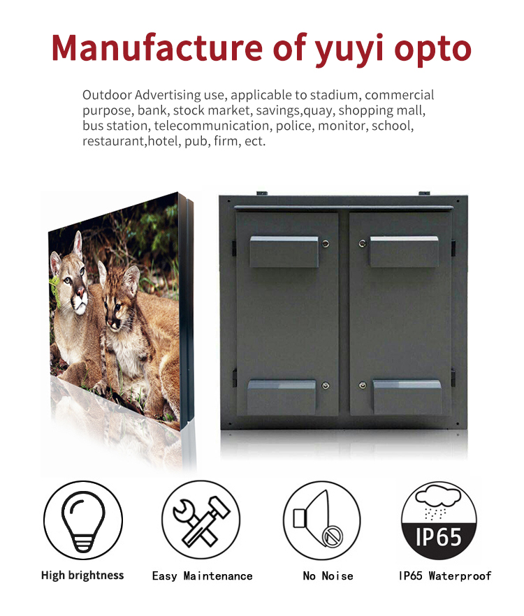 Energy Saving Fixed Rental LED Display Outdoor 6500cd/Sqm Brightness