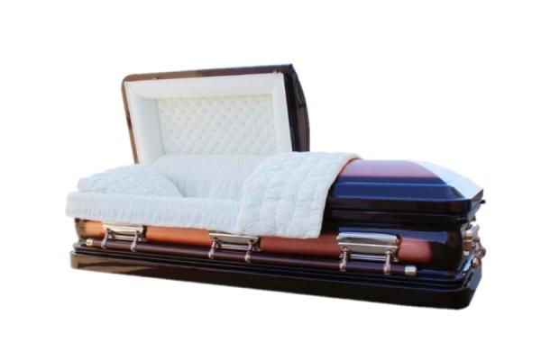 Bronze Finish Metal Casket MC01 High Strength Copper Materials Almond Velvet