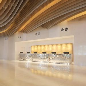 Wholesale Rectangle 110cm Hotel Reception Desk Shaped Front Office Beauty 3D 2D from china suppliers