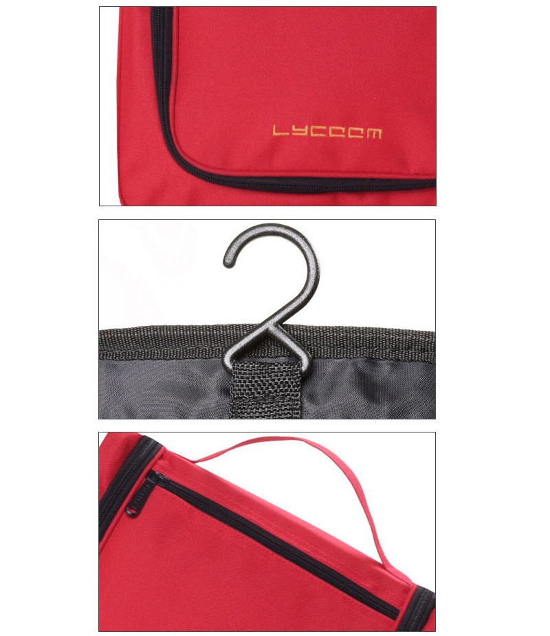 Large Capacity Polyester Travel Hanging Toiletry Bag With Plastic Hook