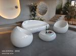 Custom Logo Resin Table Sets Garden Fiberglass Table Bench Furniture