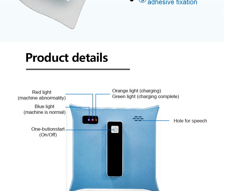 72W Household Dual Ultrasonic Spray Glass Window Cleaner Robot Automatic Electric