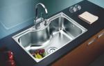800x500mm Top Mount Stainless Steel Single Bowl Sink Noise Elimination