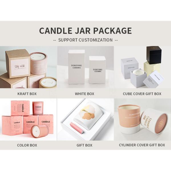 Cylinder Round Scented Candle Jar Ball Shaped White Decorative Marble Candle Jars