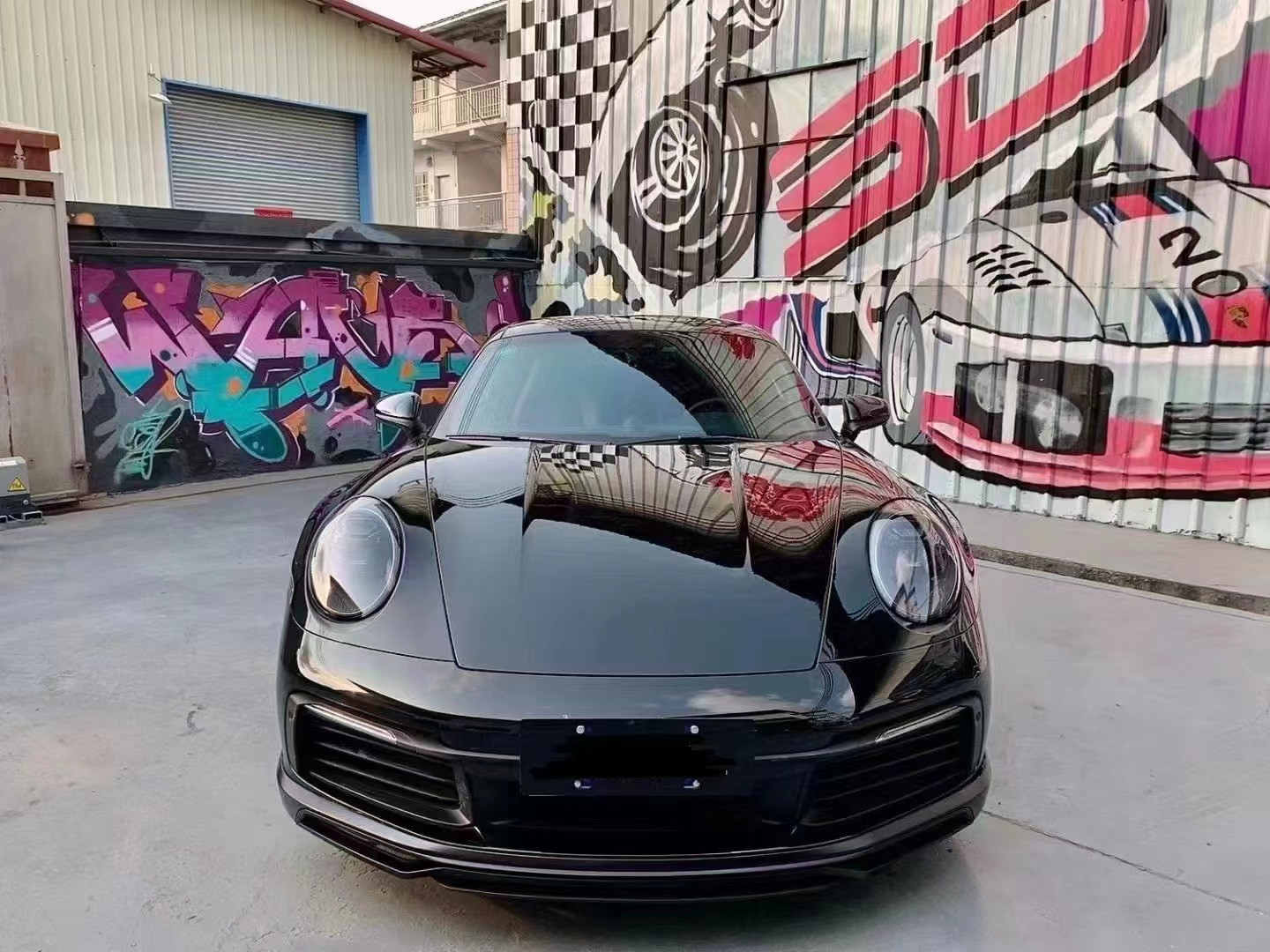 For Porsche 911 992 Carbon Fiber Body Kit 911 992 Upgraded TechArt Style Front Shovel Diffuser Spoiler Side Skirt Body Kit