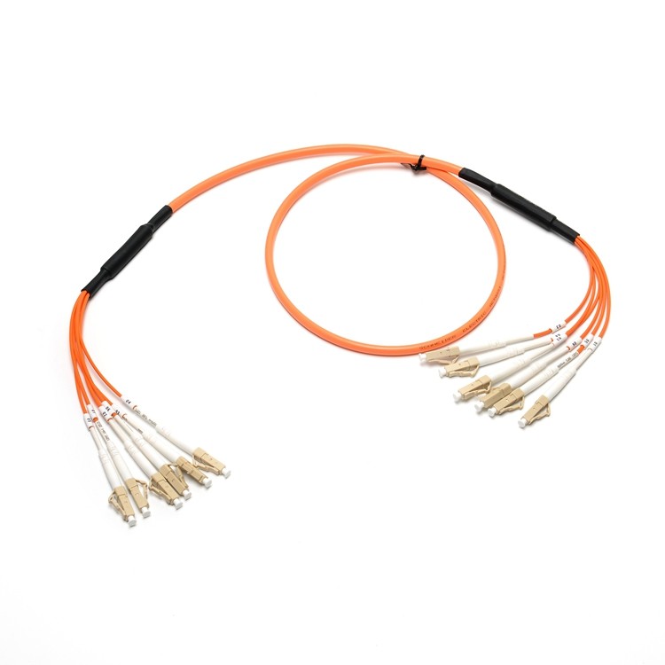 OM3 6 Core Fiber Optic Patch Cord , Multi Mode Simplex LC LC Fiber Jumper 3.0mm