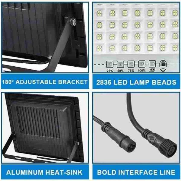 IP67 Wall Mounted Floodlight 40W 50W 100W 200W 300W Solar Garden Floodlight