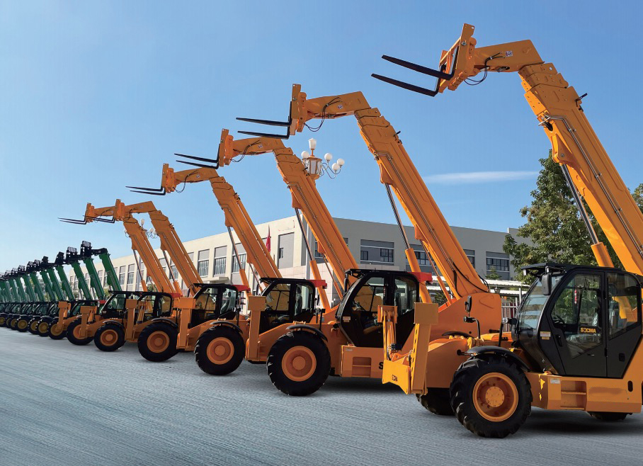 7Ton Articulating Telescopic Handler Forklift with Rotator and Diesel Power Source