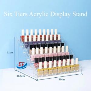 Wholesale Custom Six Tiers Makeup Organizer Holder Acrylic Nail Polish Display Rack For Retail Shop from china suppliers