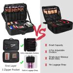 Multifunction Nylon Large Cosmetic Case With Adjustable Dividers