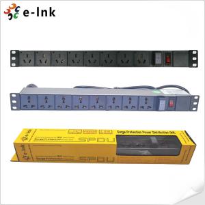 China Aluminum T6 19 1U 8 Port 3.68kW 10KA Rack Mount PDU Unit on sale