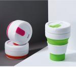 Portable Collapsible Travel Water Bottle , Non Toxic Foldable Silicone Coffee