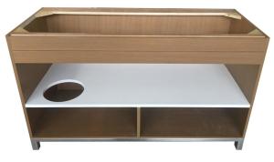 Wholesale Oak wood frame with 304# stainless steel metal base hotel bathroom vanity/bathroom cabinet from china suppliers