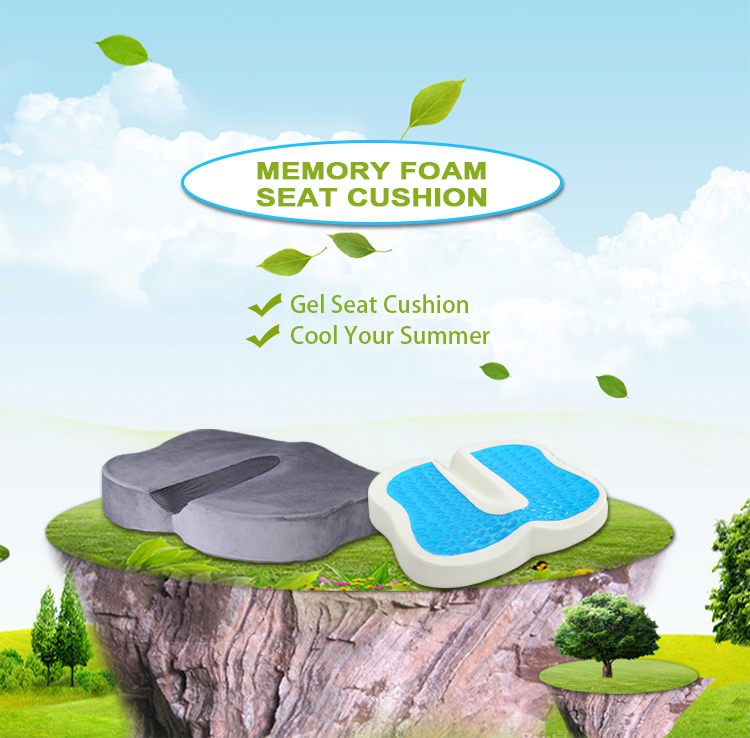 Pain Relief Memory Foam Gel Seat Cushion with Cooling Gel Used for Office and Car