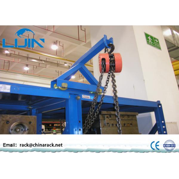 Blue / Green Mould Storage Racks With Crane Drawer Type L3100 * W600 * H2000MM