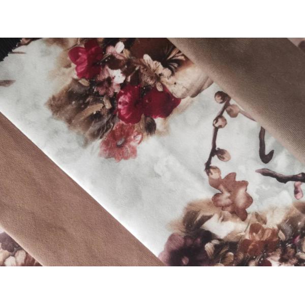 Shrink Resistant Customized Digital Flower Print Fabric Patterned Velvet Upholstery Fabric