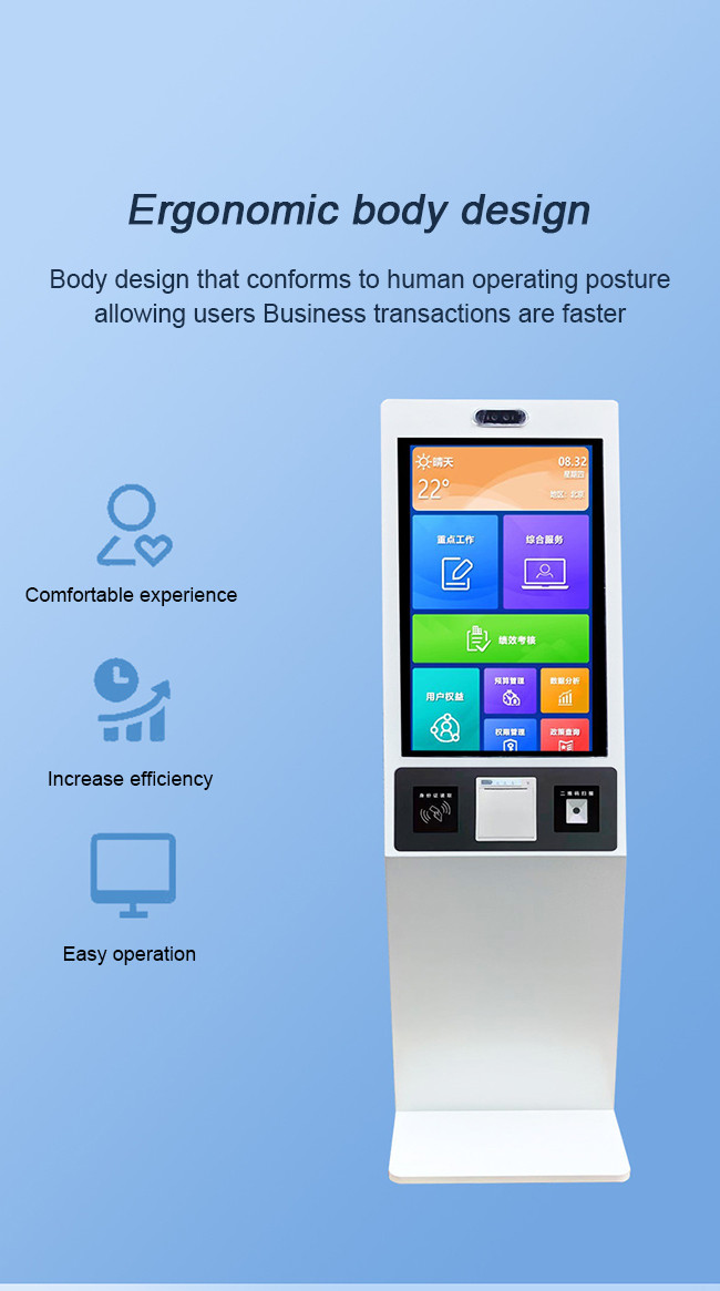 AR Kiosk Self Ordering 1920*1080 Fast Food Ordering Kiosks White
