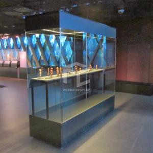 Wholesale T4 LED Wooden Exhibition Show Case Monomer Design Museum Display Cabinets from china suppliers