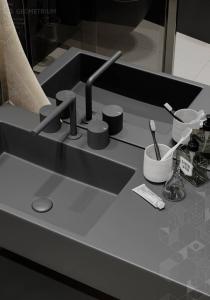 Wholesale Luxury Matte Black Customized Bathroom Cabinet With Undermount Black Sink from china suppliers