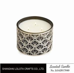 Wholesale Non Toxic Scented Three Wick Candle In Special Flower Carving Pattern Bottle from china suppliers