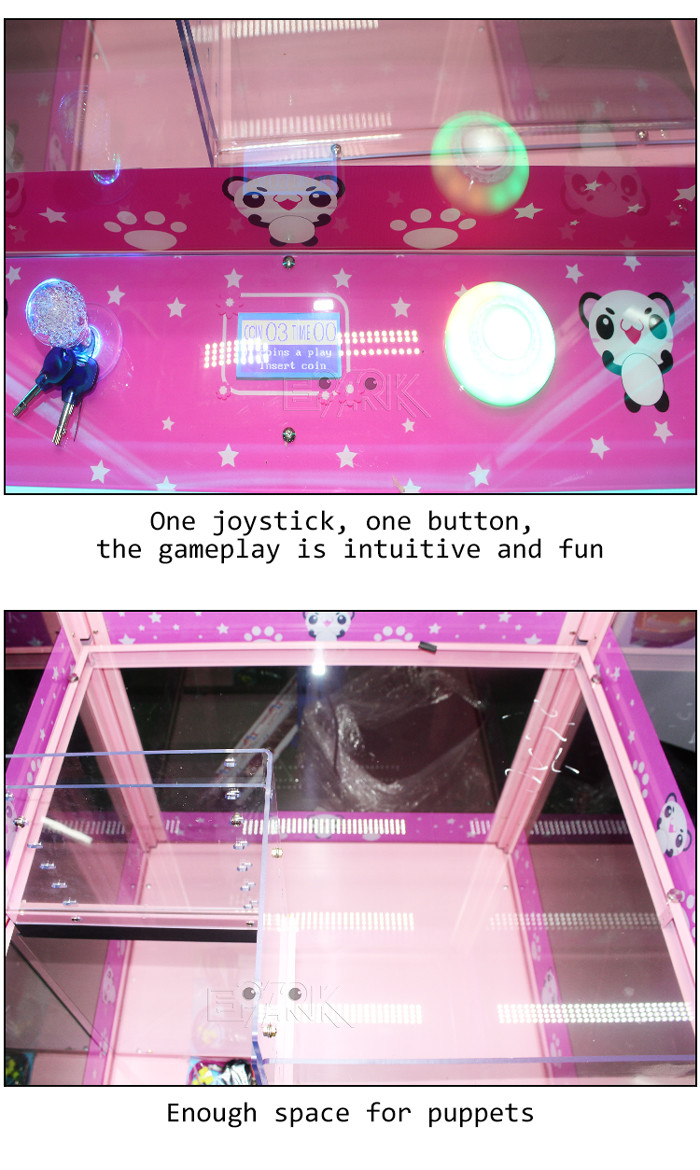 Indoor Game Center Mini Cube Crane Claw Machine Plush Toy Equipment