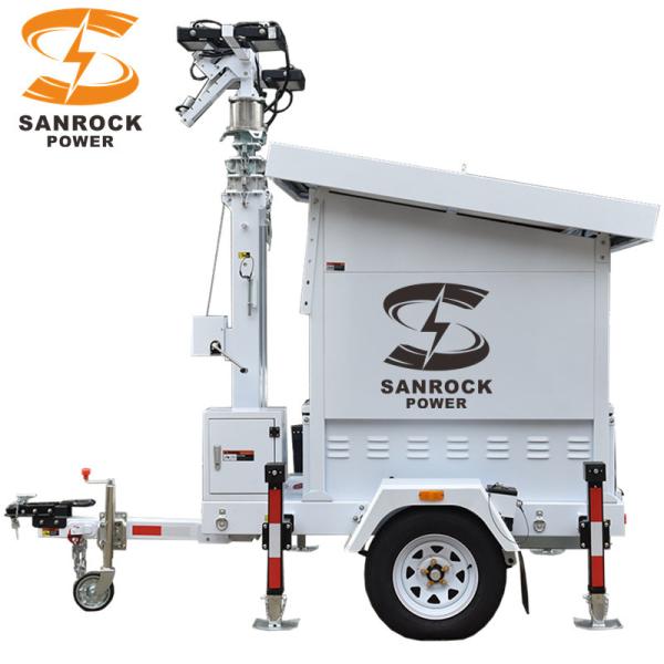 1305W Mobile Solar Light Tower Trailer Mounted Lighting Tower US / AU / EU Standard