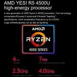 Ryzen R5 4500U AMD Mini PC HDMI DP NVME SSD Dual Gigabit LAN WiFi 6
