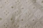 125cm Cotton Embroidered Lace Fabric , Translucent Lace Print Cotton Fabric