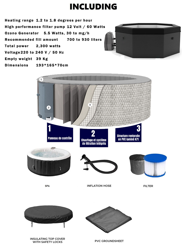 Customized Logo 4 Person Spa Hot Tub For Outdoor Inflatable Round Spa Pool Tub
