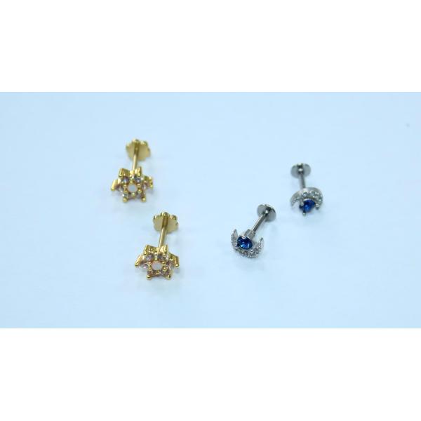 Labret Body Piercing Jewelry Titanium Body Piercing Jewelry Threadless Push Pin Lips Studs