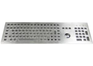 China Front Mounted Industrial Stainless Steel Keyboard With Mouse Touch Ball on sale