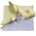 Sticker Paper sheet Cast Coated Art Paper with yellow color silicone kraft paper