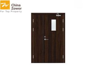 Wholesale Steel Insulated Fire Door With Vision Panel /Walnut Wood Grain Finish/ Customized Color from china suppliers