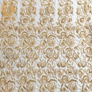 Wholesale Gold Tulle Embroidered Beaded Heavy Handmade Lace Fabric For Dresses from china suppliers