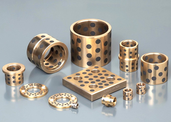 Automobile Flange Slide Bush Bearing , Graphite Insert Bronze Sleeve Bushings