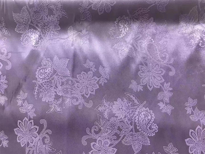 150cm Width 180gsm Polyester Jacquard Satin Fabric Textured Floral Printed