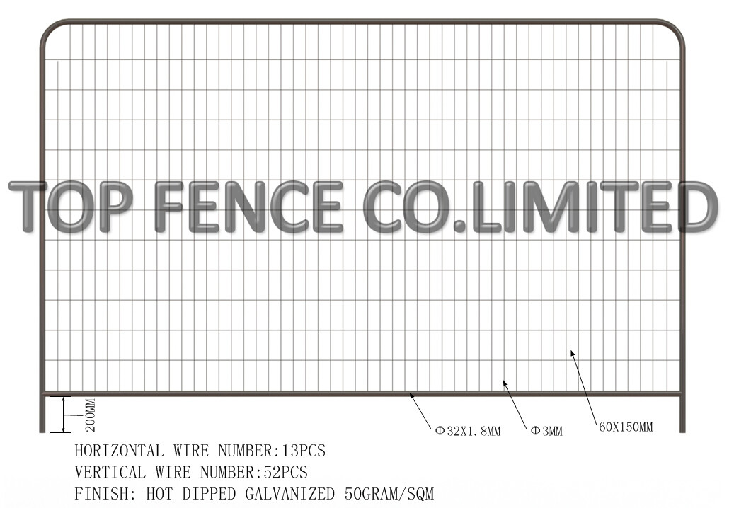 Hot Dipped Galvanized Temporary Fence Mesh For Events / Sports 2100mm X 2400mm