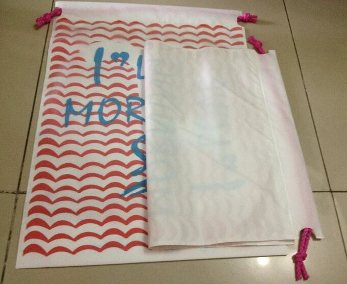 Biodegradable Environment friendly LDPE Plastic bags with DRAWSTRING closure bags, backpack, drawtape bag, essentials