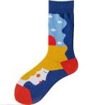 Custom Seamless Plain Knit Happy Colored Cotton Crew Socks Men