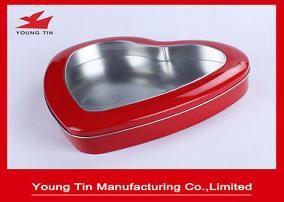 Wholesale Red Color Metal Tinplate Tin Box Wedding Gift Packaging With Clear PVC Window On Top from china suppliers