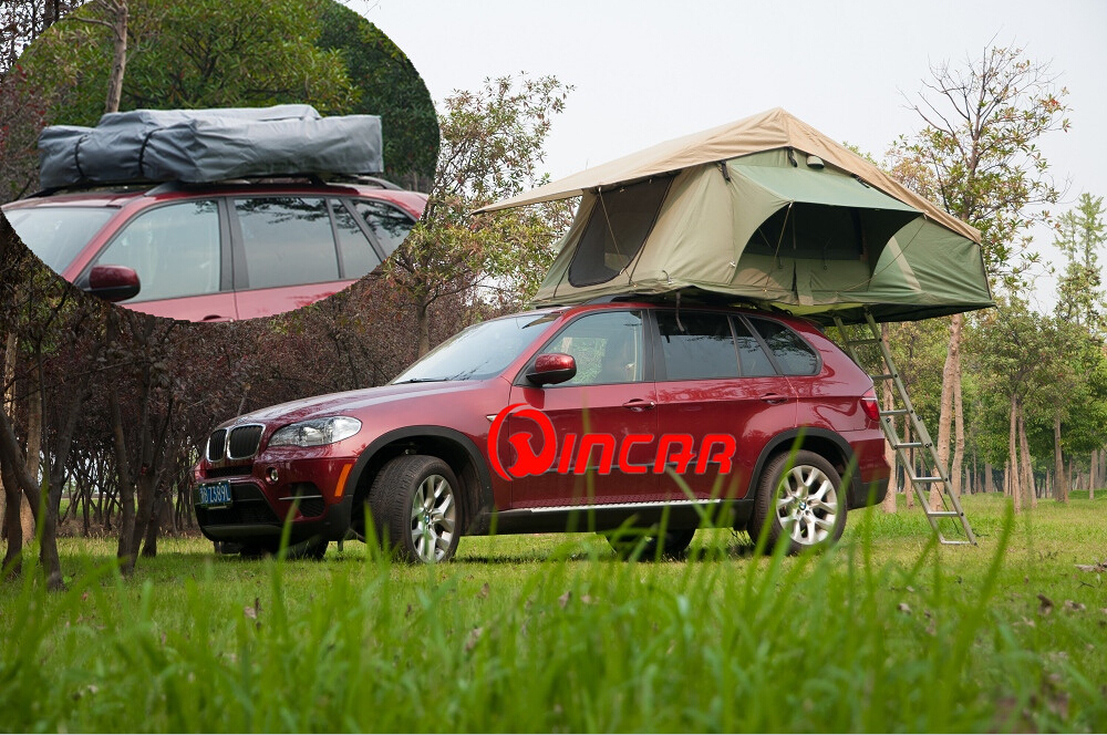 Waterproof polyester roof tent with bottom shield ripstop canvas roof top tent from Ningbo