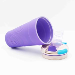Wholesale Reusable FDA Silicone Water Bottle For Couple With Silicone Sleeve from china suppliers