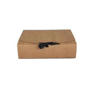 Wholesale Kraft paper rectangle candy box gift packaging with ribbon no printing from china suppliers