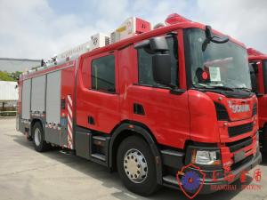 Wholesale 25 Meter Working Height Aerial Work Platform Fire Truck Spray Range Over 60m from china suppliers