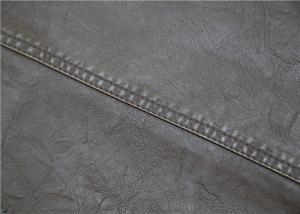 Wholesale Brown Polyurethane Faux Leather , Washed Garment Synthetic Leather Fabric from china suppliers