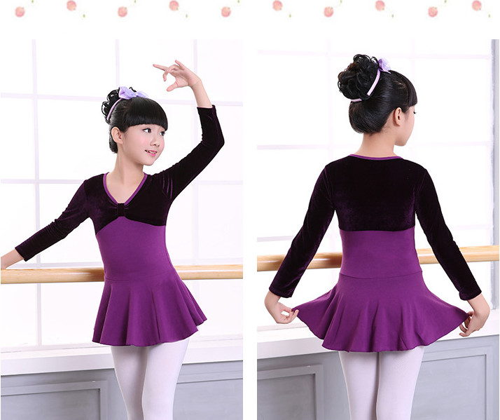 Girl Long Sleeve Cotton Leotard Ballet Dance Female Ballet Gymnastics Dancewear